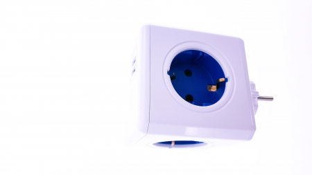 Allocacoc-Fisa sub forma de cub, 4 prize Schuko si 2xUSB albastru [4]