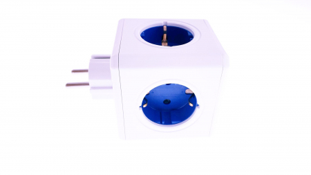 Allocacoc-Fisa sub forma de cub, 4 prize Schuko si 2xUSB albastru [1]