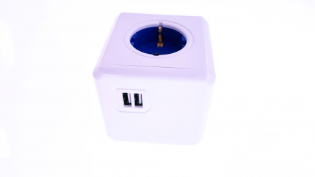 Allocacoc-Fisa sub forma de cub, 4 prize Schuko si 2xUSB albastru [2]