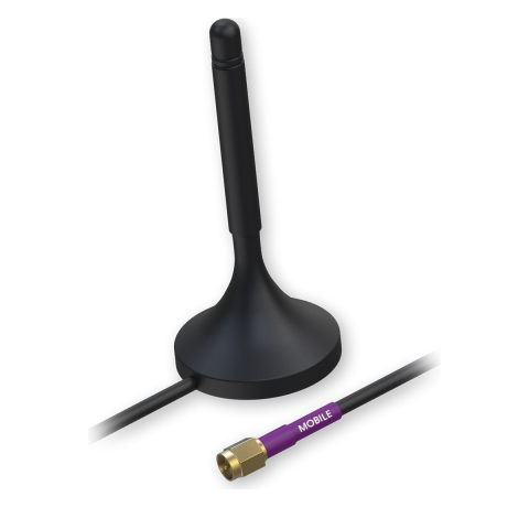 Antene - Antena mobila LTE cu baza magnetica Teltonika, 699-868 si 1850-2690 MHz, 1 dBi, conector SMA tata, cablu RG174 de 3 m, IP40, PR1KS210