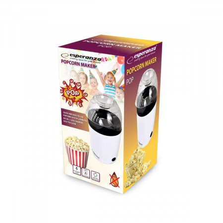 Aparat preparare popcorn, Esperanza, 1200 W, 0.27 l, Alb/Negru [2]