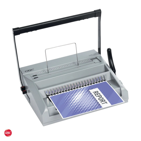Birotica papetarie - Aparat de indosariat manual GBC MultiBind MB20 cu inele de plastic sau spira metalica, leaga 270 coli, perforeaza 20 coli, carcasa din plastic