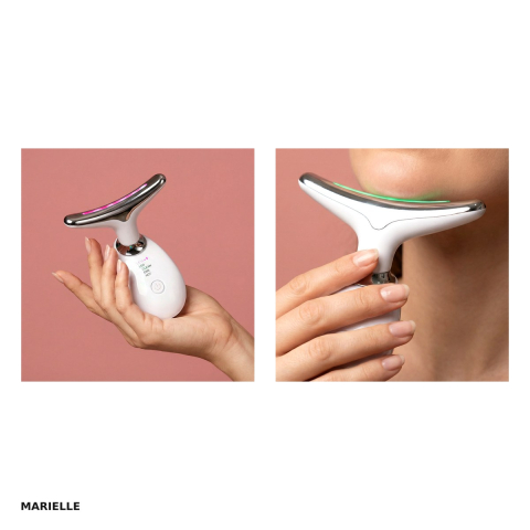 Aparat de masaj facial cu efect de lifting, Marielle, cu microcurenti EMS, lumina LED si caldura usoara, pentru ingrijirea fetei si a gatului [4]