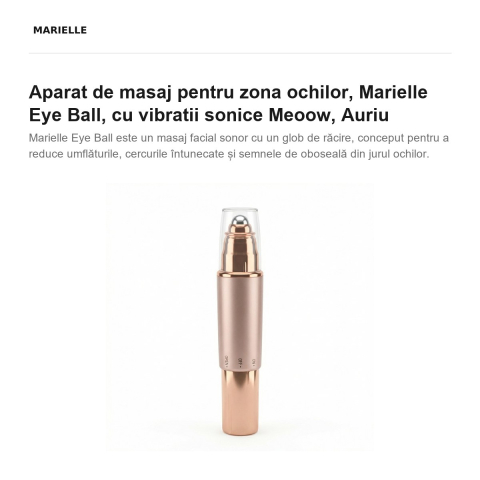 Aparat de masaj pentru zona ochilor, Marielle Eye Ball, cu vibratii sonice Meoow, Auriu [1]