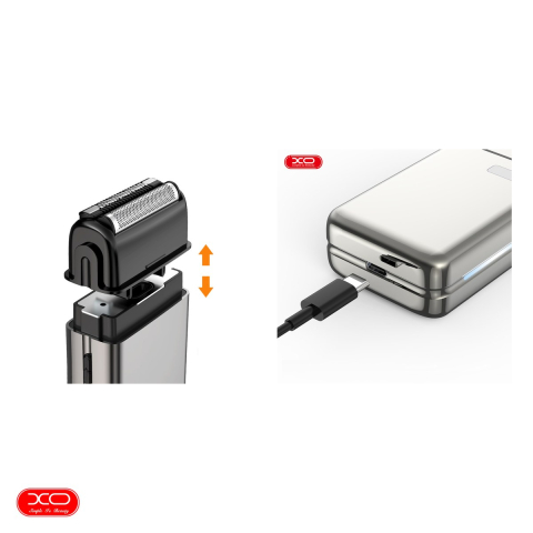 Aparat de ras fara fir XO CF8 Portable Shaver, 600 mAh, USB-C, dimensiuni 95 x 85 x 46mm, Gri [4]
