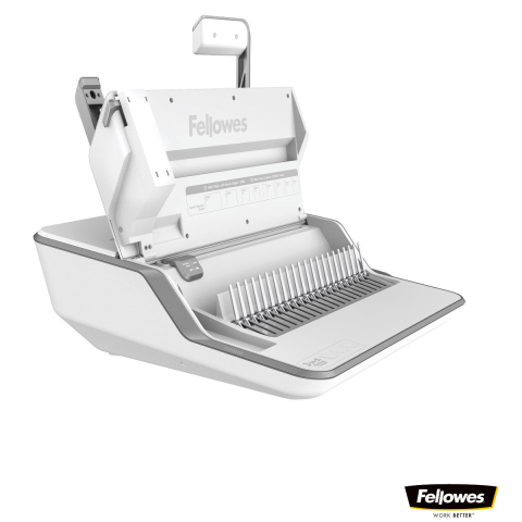 Aparate de indosariat - Aparat indosariat 3 in 1, Fellowes Lyra, cu inele din plastic, diametru maxim spirala 38 mm, capacitate indosariere 300 foi, perforare 20 coli, pentru birou si acasa