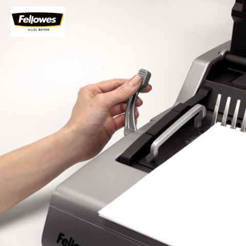 Aparat indosariat electric, Fellowes Galaxy-E 500, cu inele din plastic, diametru maxim spirala 50 mm, capacitate indosariere 500 foi, perforare 28 coli, pentru birou si arhivare intensiva [4]