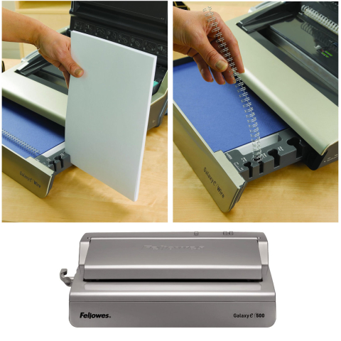 Aparat indosariat electric, Fellowes Galaxy-E Wire, cu inele metalice, diametru maxim spirala 14 mm, capacitate indosariere 120 foi, perforare 20 coli, pentru birou si arhivare profesionala [4]