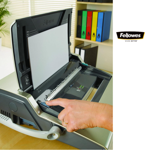 Aparat indosariat electric, Fellowes Galaxy-E Wire, cu inele metalice, diametru maxim spirala 14 mm, capacitate indosariere 120 foi, perforare 20 coli, pentru birou si arhivare profesionala [1]