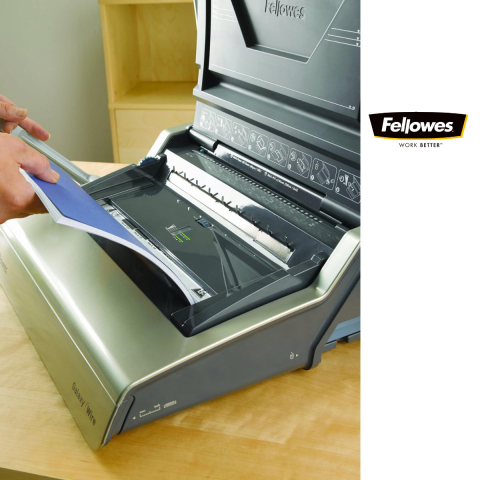 Aparat indosariat electric, Fellowes Galaxy-E Wire, cu inele metalice, diametru maxim spirala 14 mm, capacitate indosariere 120 foi, perforare 20 coli, pentru birou si arhivare profesionala [2]