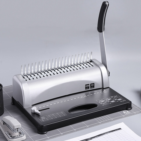 Aparat indosariat manual, E3870, cu inele din plastic, capacitate indosariere 350 foi, perforare 12 coli, pentru birou [4]