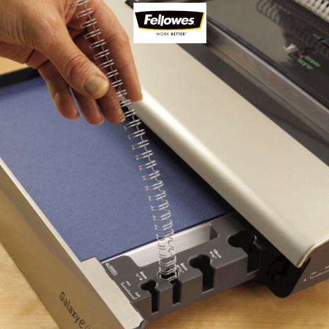 Aparat indosariat manual, Fellowes Galaxy Wire, cu inele metalice, diametru maxim spirala 14 mm, capacitate indosariere 130 foi, perforare 20 coli, pentru birou si arhivare [4]