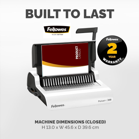 Aparat indosariat manual, Fellowes Pulsar 300 A4, cu inele din plastic, diametru maxim spirala 38 mm, capacitate indosariere 300 foi, perforare 20 coli, pentru birou si arhivare [7]