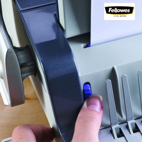 Aparat indosariat manual, Fellowes Quasar 500, cu inele din plastic, diametru maxim spirala 50 mm, capacitate indosariere 500 foi, perforare 25 coli, pentru birou si arhivare intensiva [4]