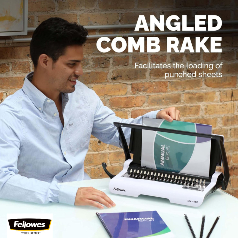 Aparat indosariat manual, Fellowes Star 150 A4, cu inele din plastic, diametru maxim spirala 18 mm, capacitate indosariere 150 foi, perforare 15 coli, pentru acasa si birou [3]