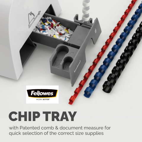 Aparat indosariat manual, Fellowes Starlet 2+ A4, cu inele din plastic, diametru maxim spirala 16 mm, capacitate indosariere 120 foi, perforare 12 coli, pentru acasa si birou [4]