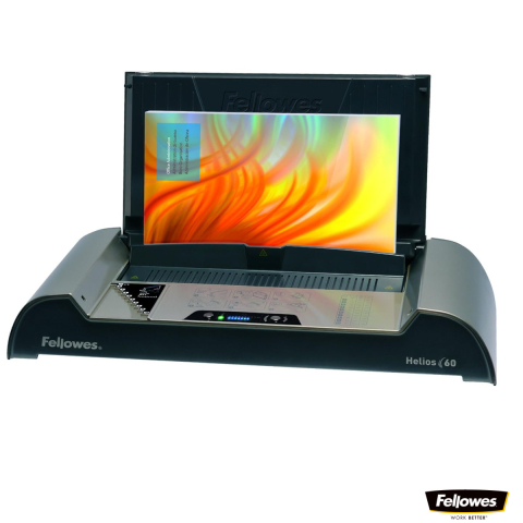 Aparate de indosariat - Aparat indosariat termic, Fellowes Helios 60, cu legare termica si TermoSense, grosime maxima document 60 mm, capacitate indosariere 600 foi, pentru birou si arhivare profesionala