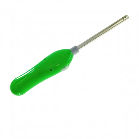 Aprinzator cu gaz, FE-40797, cu reglare flacara si sistem de blocare, reincarcabil, verde [3]