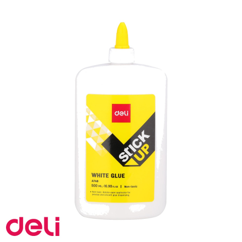 Birotica papetarie - Aracet Deli 500ml, adeziv universal alb fara solventi, tub plastic cu varf subtire, pentru aplicatii creative