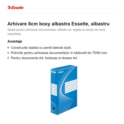 Arhivare 8cm boxy albastra Esselte, albastru [1]