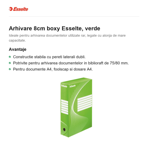 Arhivare 8cm boxy Esselte, verde [1]