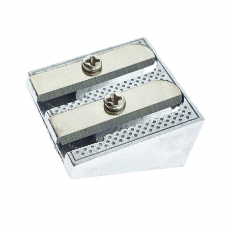 Ascutitoare creioane dubla, din aluminiu, 25x24x12 mm, argintie [2]