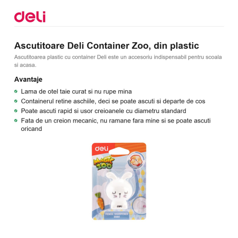 Ascutitoare Deli Container Zoo, din plastic [1]
