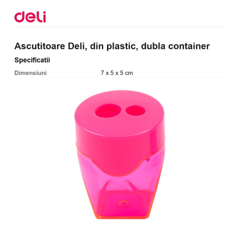 Ascutitoare Deli, din plastic, dubla container [2]