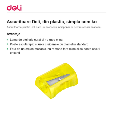 Ascutitoare Deli, din plastic, simpla comiko [1]