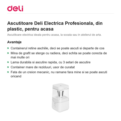Ascutitoare Deli Electrica Profesionala, din plastic, pentru acasa [1]