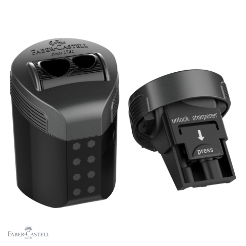 Ascutitoare dubla cu container Faber-Castell, mecanism roll, pentru creioane standard si jumbo [3]
