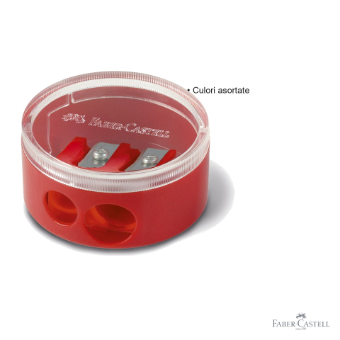 Ascutitoare dubla cu container Faber-Castell, plastic, pentru creioane clasice, triunghiulare si Jumbo [2]