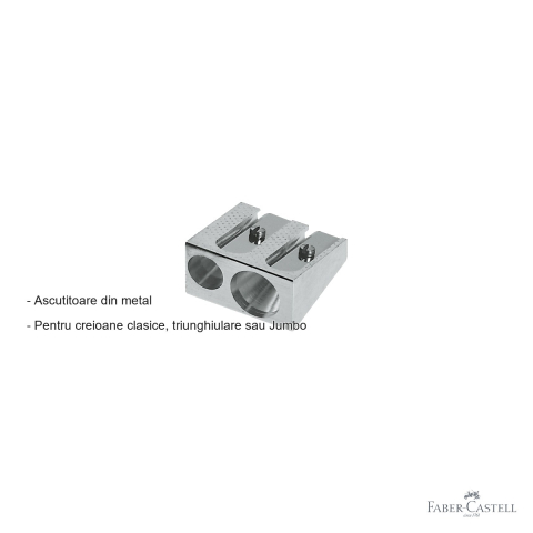 Ascutitoare dubla din metal Faber-Castell, pentru creioane clasice, triunghiulare si Jumbo [2]
