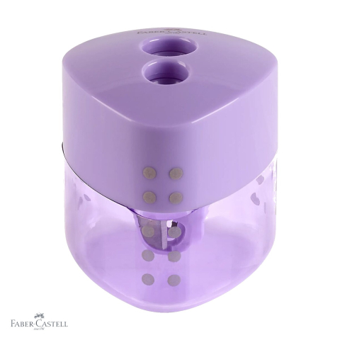 Birotica papetarie - Ascutitoare dubla Faber-Castell Grip Trend 2019, cu container, pentru creioane standard si jumbo