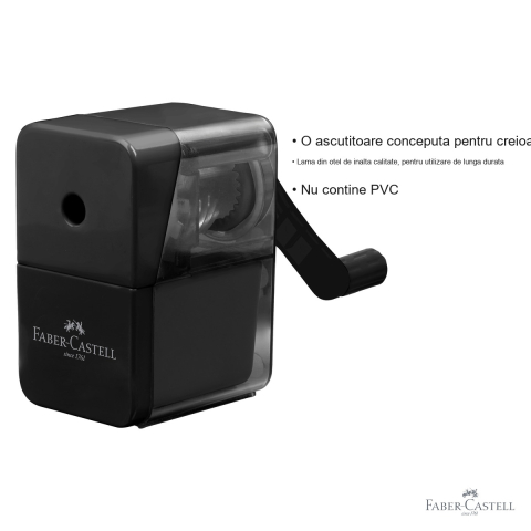 Ascutitoare fixa de birou Faber-Castell, lama otel, negra, pentru creioane pana la 8,4 mm [2]