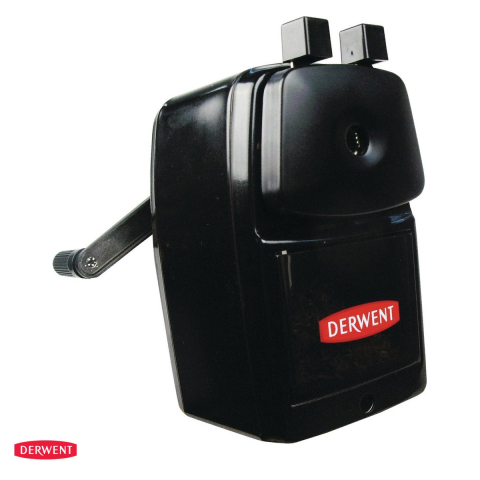 Creioane si ascutitori - Ascutitoare manuala de birou Derwent Professional Mini, cu clema de prindere, pentru creioane pana la 8 mm, neagra