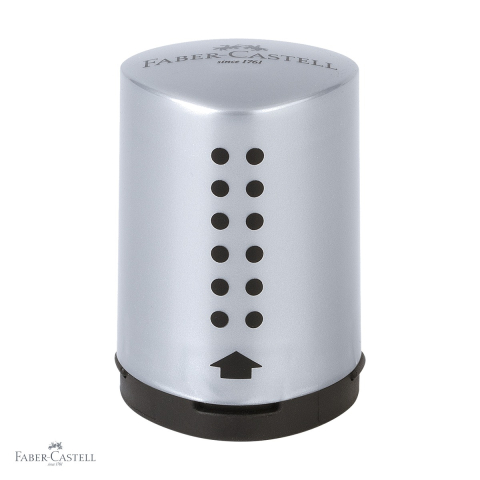 Birotica papetarie - Ascutitoare mini Faber-Castell Grip 2001, cu container, unghi universal de ascutire, pentru penar