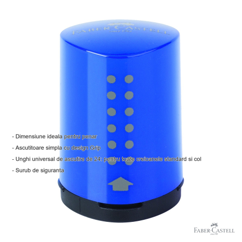 Ascutitoare mini Faber-Castell Grip 2001, cu container, unghi universal de ascutire, pentru penar [1]
