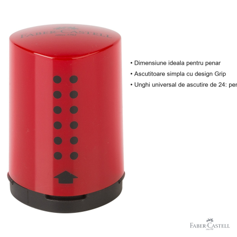 Ascutitoare mini Faber-Castell Grip 2001, cu container, unghi universal de ascutire, pentru penar [2]