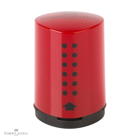 Birotica papetarie - Ascutitoare mini Faber-Castell Grip 2001, cu container, unghi universal de ascutire, pentru penar