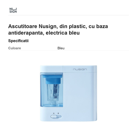 Ascutitoare Nusign, din plastic, cu baza antiderapanta, electrica bleu [2]