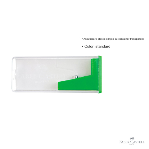Ascutitoare plastic cu container transparent Faber-Castell, culori standard, pentru creioane [2]