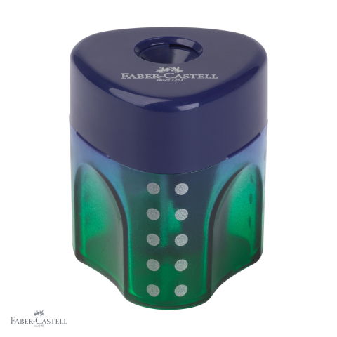 Ascutitori pentru creioane - Ascutitoare plastic cu grip Faber-Castell gama Flow, cu container, efect gradient