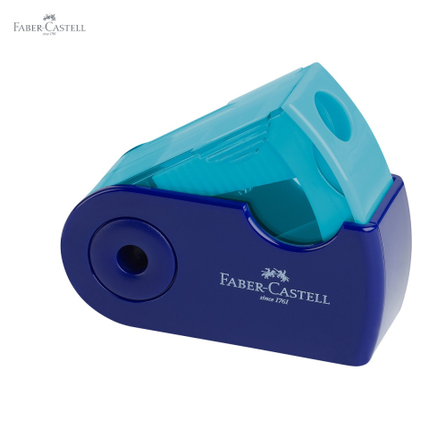 Ascutitoare plastic dubla Faber-Castell Sleeve Mini Trend, cu container, pentru creioane standard si jumbo [4]