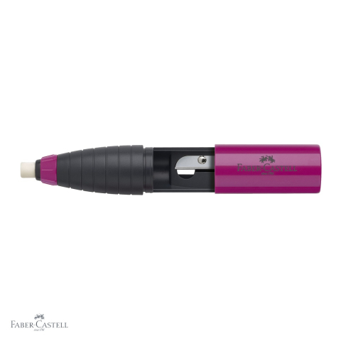 Ascutitoare plastic Faber-Castell cu radiera inclusa, zona grip ergonomica, pentru creioane clasice si colorate [3]