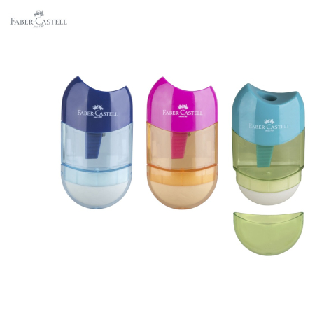 Ascutitoare plastic Faber-Castell Trend 2019, cu container si radiera integrata, pentru scoala si birou [4]