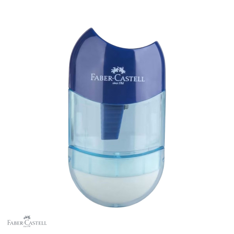 Birotica papetarie - Ascutitoare plastic Faber-Castell Trend 2019, cu container si radiera integrata, pentru scoala si birou