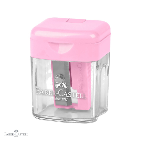 Ascutitori pentru creioane - Ascutitoare plastic simpla cu container Faber-Castell, lama de calitate, culori pastel, pentru scoala si birou