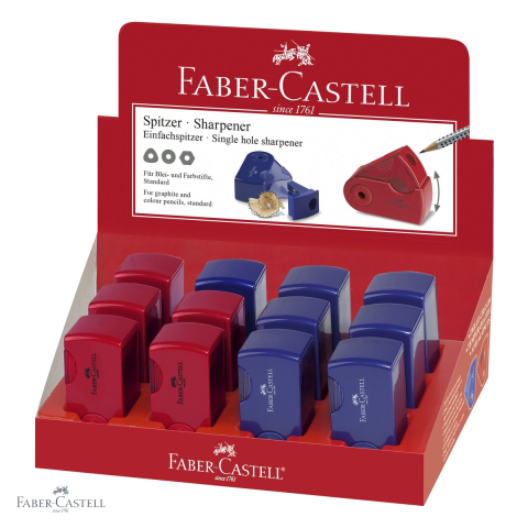 Ascutitoare simpla din plastic Faber-Castell, cu container pentru reziduuri, ergonomica, pentru creioane grafit si colorate [3]