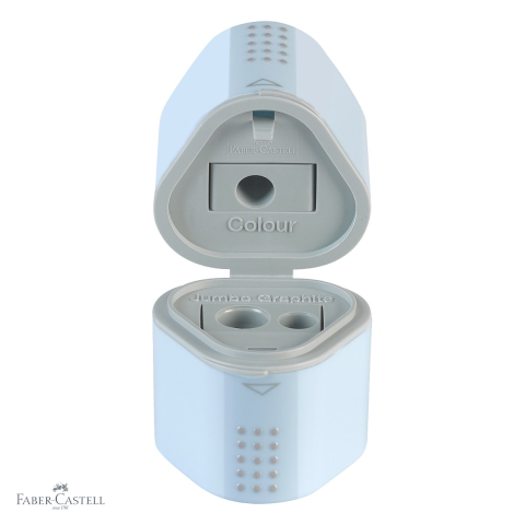 Ascutitoare tripla Faber-Castell Grip 2001, forma ergonomica triunghiulara, cu container, pentru creioane standard si Jumbo [3]